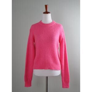 T ALEXANDER WANG $430 Mohair Blend Crochet Knit Neon Sweater Top Size XS
